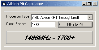 OPN-462 / OPN64 Althon XP PR Calculator